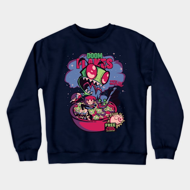 Doom Flakes Crewneck Sweatshirt by OsmarEscoto